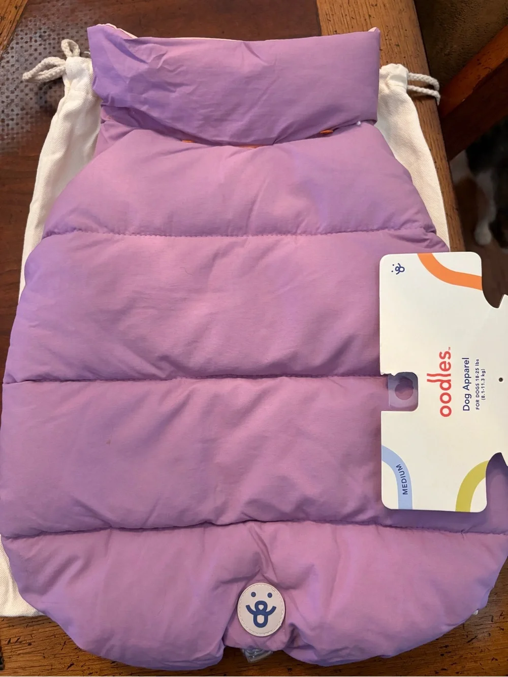 Oodles Puffy Dog Coat in Lavender